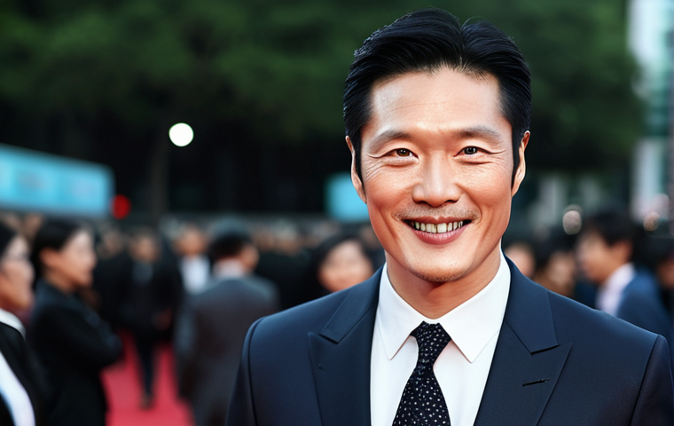 Чан Дон Гон (Jang Dong Gun)**
A professional portrait of a handsome, mature actor, Jang Dong Gun, fully clothed in a stylish, dark suit with a subtle patterned tie. He is standing on a red carpet at a film premiere, surrounded by soft, blurred lights and camera flashes. The background shows glimpses of elegantly dressed people. Focus on his charismatic smile and confident posture. Safe for work, appropriate content, professional, modest. Perfect anatomy, correct proportions, natural pose, well-formed hands, proper finger count, natural body proportions. High quality, professional photography.
**