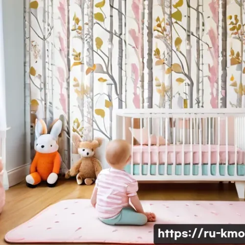 영화  기생충  줄거리 및 평점 - **Prompt:** A cozy, brightly lit nursery in a Moscow apartment. A baby girl, around 6 months old, we...