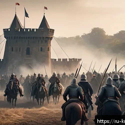 Home 17 명량 의 후속작 한산 정보 - A detailed, cinematic scene of a vast medieval battlefield at dawn, featuring historically accurate ...
